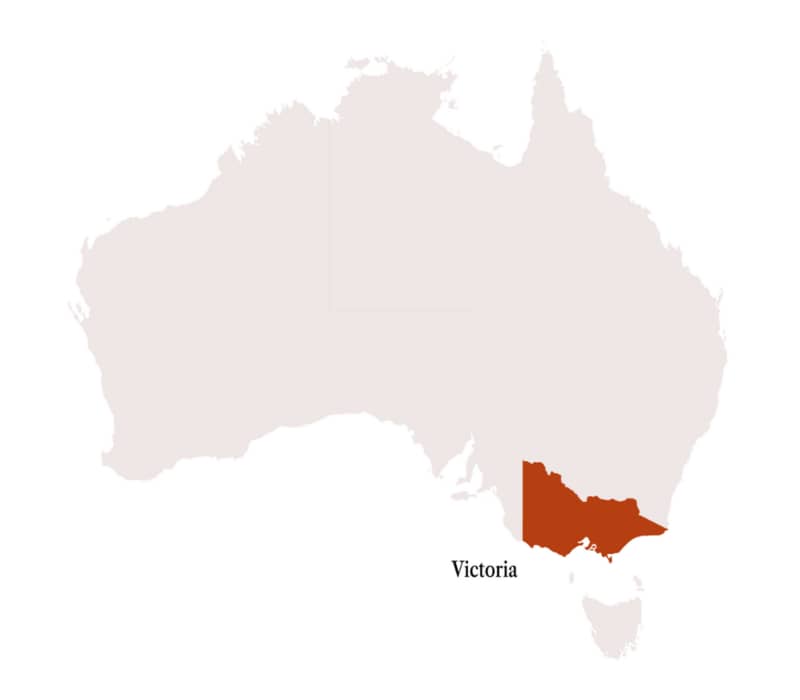 Map of Australia and Victoria